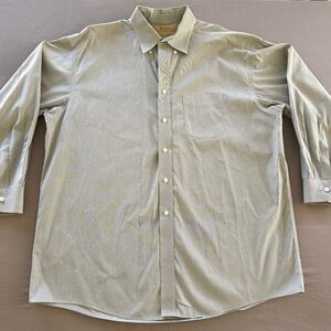 Roundtree & Yorke Men's Brown Long-Sleeve Button-Up Shirt